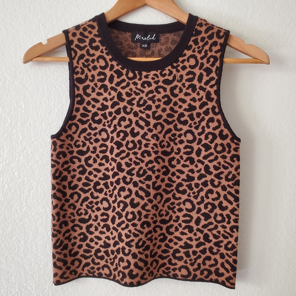 Cheetah leopard print knit vest